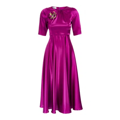 Sofia Tsereteli Silk Satin Gown In Pink/purple