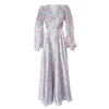 Sofia Tsereteli Watercolor Print Silk Dress
