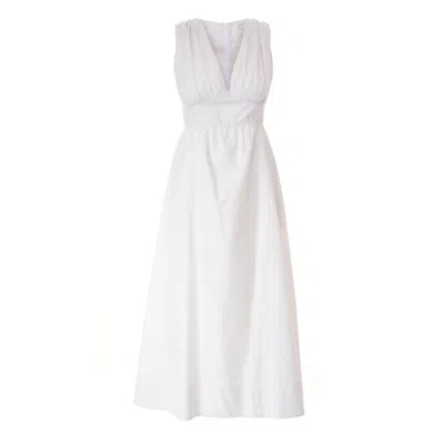 Sofia Tsereteli Cotton Midi Dress In White