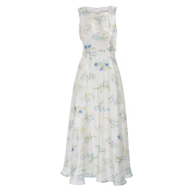 Sofia Tsereteli Women's White Glimmer Evening Gown