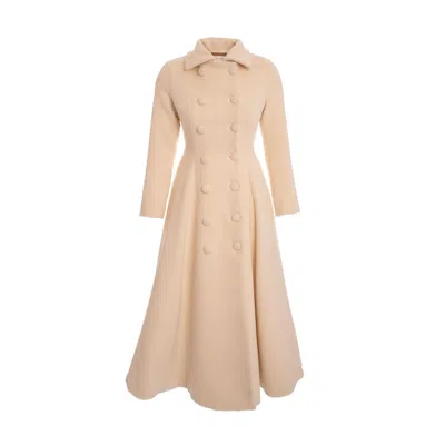 Sofia Tsereteli Women's White Redingote Coat In Virgin Wool & Cashmere – Ivory In Neutral