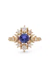 Sofia Zakia 14kt Yellow Gold Wandering Cosmos Tanzanite And Diamond Ring In Gold