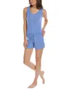 Sofiacashmere 2pc Cashmere Tank & Short Set In Blue