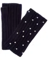 Sofiacashmere 2x2 Rib Fingerless Cashmere Glove In Blue