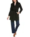 Sofiacashmere Belted Wool & Cashmere-blend Wrap Coat In Black