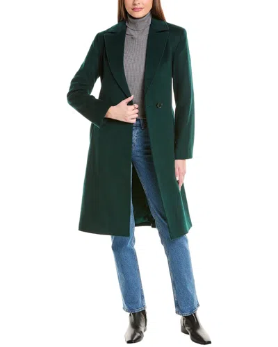 Sofiacashmere Belted Wrap Wool & Cashmere-blend Coat In Green