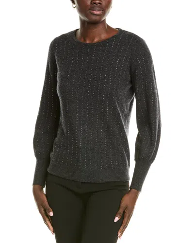 Sofiacashmere Blouson Sleeve Cashmere Sweater In Grey