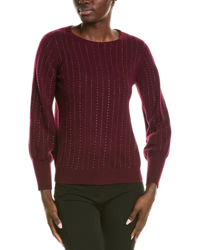 Sofiacashmere Blouson Sleeve Cashmere Sweater In Red