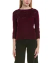 Sofiacashmere Bow Embellishment Wool & Cashmere-blend Sweater In Red