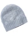 Sofiacashmere Brushed Cashmere Chunky Cable Hat In Blue