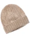 Sofiacashmere Brushed Cashmere Chunky Cable Hat In Brown