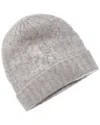 Sofiacashmere Brushed Cashmere Chunky Cable Hat In Gray