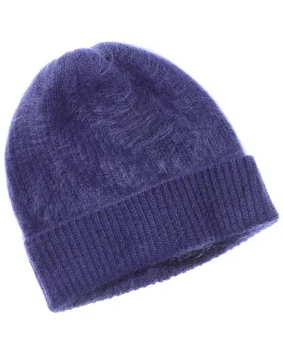 Sofiacashmere Brushed Cashmere Chunky Rib Hat In Blue