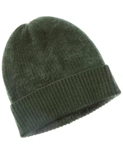 Sofiacashmere Brushed Cashmere Chunky Rib Hat In Green