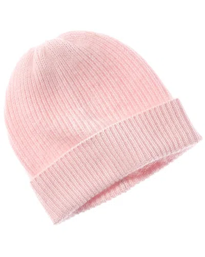 Sofiacashmere Brushed Cashmere Chunky Rib Hat In Pink