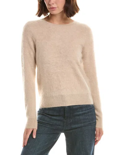 Sofiacashmere Brushed Jersey Crewneck 100% Cashmere Sweater In Neutral