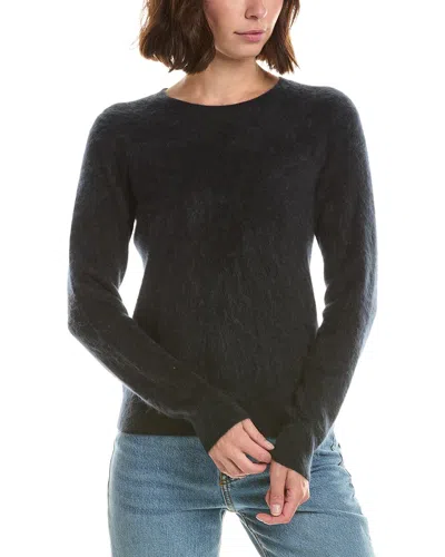 Sofiacashmere Brushed Jersey Crewneck 100% Cashmere Sweater In Black