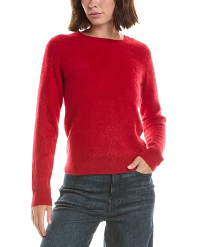 Sofiacashmere Brushed Jersey Crewneck 100% Cashmere Sweater In Transparent