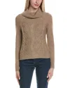 Sofiacashmere Cable Rib Texture Cowl Neck Wool & Cashmere-blend Sweater In Brown