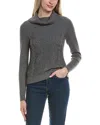 Sofiacashmere Cable Rib Texture Cowl Neck Wool & Cashmere-blend Sweater In Gray