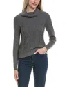 Sofiacashmere Cable Rib Texture Cowl Neck Wool & Cashmere-blend Sweater In Gray