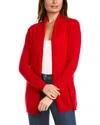 Sofiacashmere Cashmere Drape Cardigan In Red