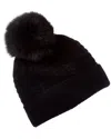 Sofiacashmere Chunky Cable Cashmere Hat In Black