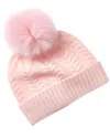 Sofiacashmere Chunky Cable Cashmere Hat In Pink