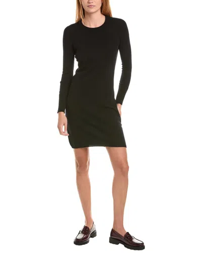 Sofiacashmere Classic Crewneck 100% Cashmere Dress In Black