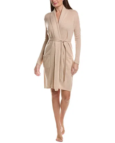 Sofiacashmere Classic Jersey Wool & Cashmere-blend Robe In Beige