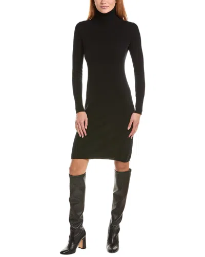 Sofiacashmere Classic Turtleneck 100% Cashmere Dress In Black