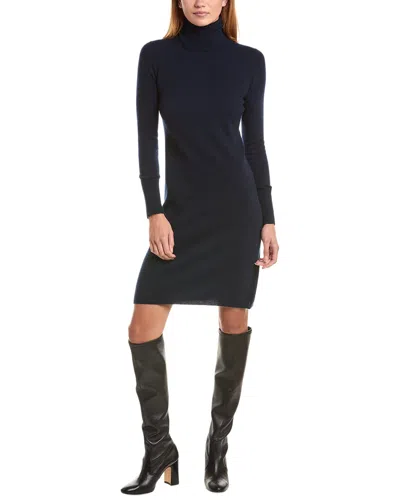 Sofiacashmere Classic Turtleneck 100% Cashmere Dress In Black