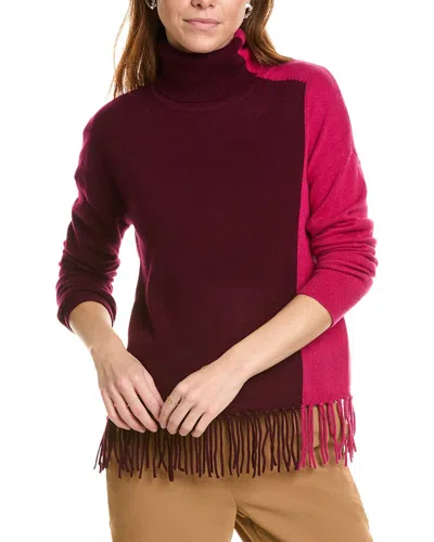 Sofiacashmere Colorblock Cashmere Sweater In Red