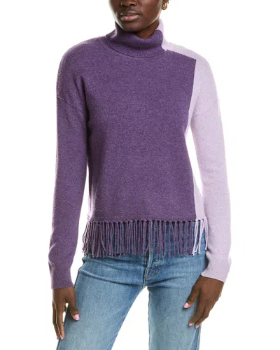 Sofiacashmere Colorblock Cashmere Sweater In Purple