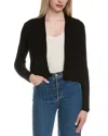 Sofiacashmere Cropped Wool & Cashmere-blend Cardigan In Black