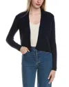 Sofiacashmere Cropped Wool & Cashmere-blend Cardigan In Blue