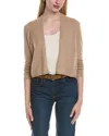 Sofiacashmere Cropped Wool & Cashmere-blend Cardigan In Brown