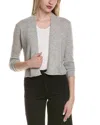 Sofiacashmere Cropped Wool & Cashmere-blend Cardigan In Brown