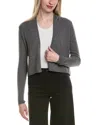 Sofiacashmere Cropped Wool & Cashmere-blend Cardigan In Gray