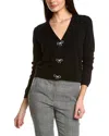 Sofiacashmere Wool-blend Cardigan In Black