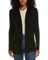 Sofiacashmere Drape Wool & Cashmere-blend Cardigan In Black