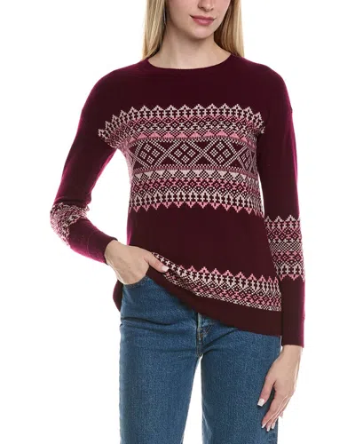 SOFIACASHMERE SOFIACASHMERE FAIRISLE CREWNECK WOOL & CASHMERE-BLEND SWEATER