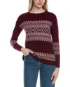 Sofiacashmere Fairisle Crewneck Wool & Cashmere-blend Sweater In Red
