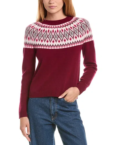 Sofiacashmere Fairisle Crewneck Wool & Cashmere-blend Sweater In Red