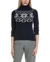 Sofiacashmere Fairisle Turtleneck Wool & Cashmere-blend Sweater In Blue