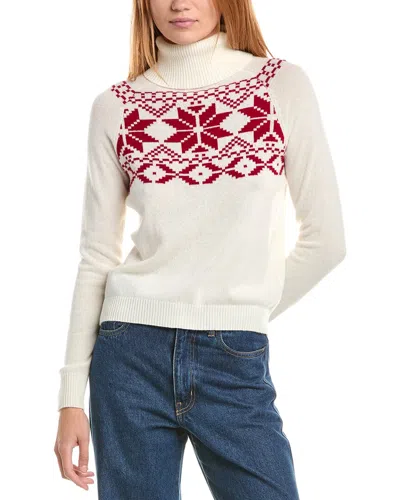 Sofiacashmere Fairisle Turtleneck Wool & Cashmere-blend Sweater In White
