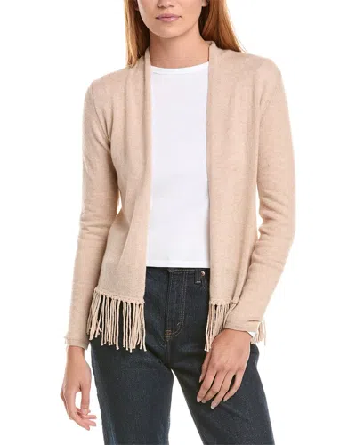 Sofiacashmere Fringe Wool & Cashmere-blend Cardigan In Neutral