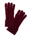 Sofiacashmere Heat Set Cuffs Cashmere Glove In Red