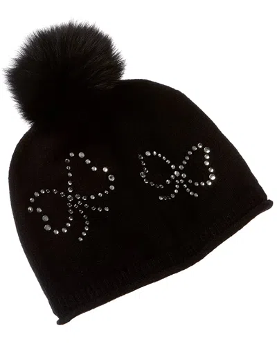 Sofiacashmere Heatset Bow Cashmere Hat In Black