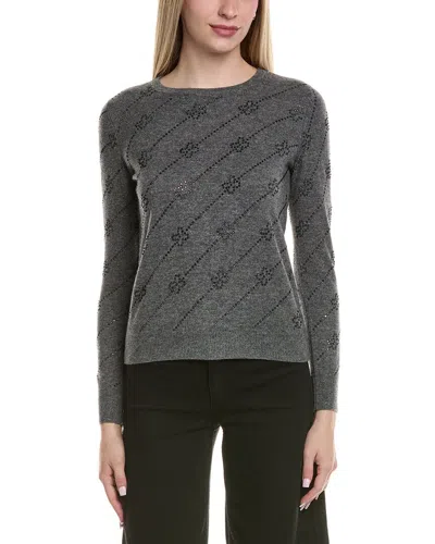 SOFIACASHMERE HEATSET DIAGONAL FLORAL WOOL & CASHMERE-BLEND SWEATER